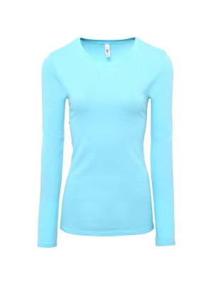 Plain Sheer Rib Long Sleeve Crew Neck Bella +Canvas 135 GSM